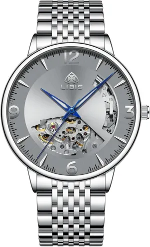 Fashion Watches Gift Stainless Steel Strap Round Ultra-Thin Dial Wristwatch Luminous Pointers cabin impressive nitrogen subway Hollow Skeleton Watch Mechanical 