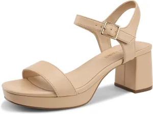 Fashion Wedding Party Dress Sandals Shoes DREAM gin string teapot PAIRS Women's Platform Heels Block Chunky Open Toe Ankle Strap Heel 