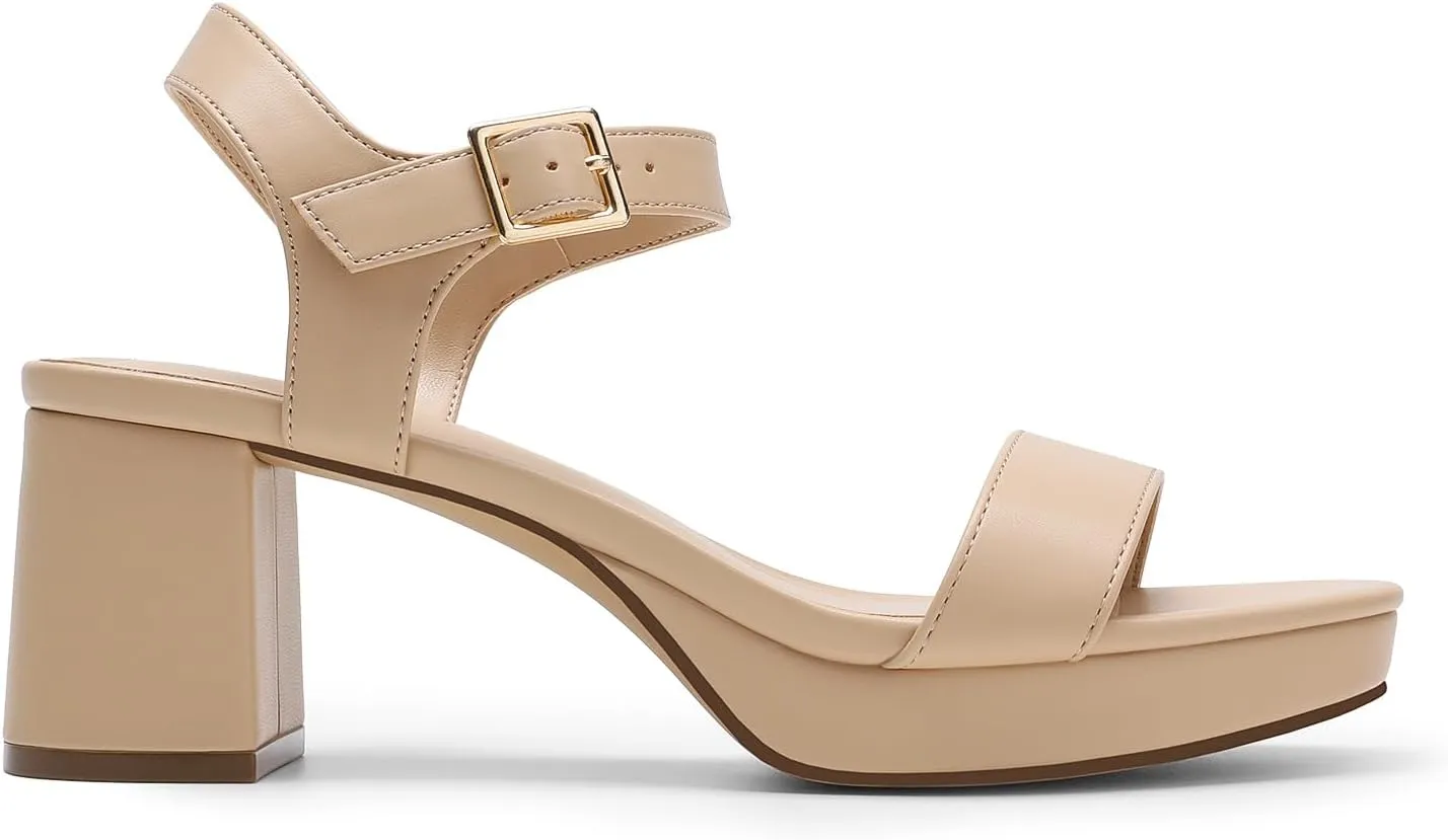 Fashion Wedding Party Dress Sandals Shoes DREAM gin string teapot PAIRS Women's Platform Heels Block Chunky Open Toe Ankle Strap Heel 