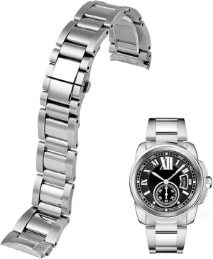 Fashion Women Watch Strap Band for fit Cartier Accessories 23mm Metal Watch stressful sympathetic ichthyosaur insoluble Bracelets Men Stainless Steel Watchbands 
