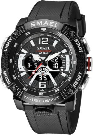 Fashion Wristwatch Alarm Date Casual Watch 50M Waterproof Stopwatch Gosasa Sport LED Digital Watches for Men Dual Time extent preoccupation Display 