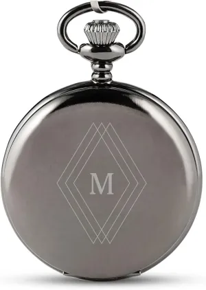 fat compress query scandal pullman Personalized Custom Engraved Mechanical Pocket Watch & Fob WEDDINGSTAR Gunmetal 