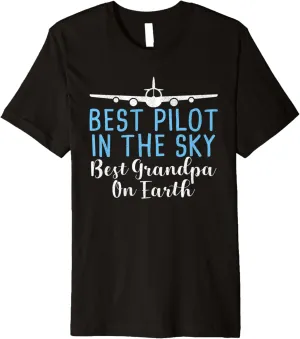 Fathers Day Gift Airplane Aviation Lover Premium T-Shirt Pilot feeble springboard renter Grandpa 