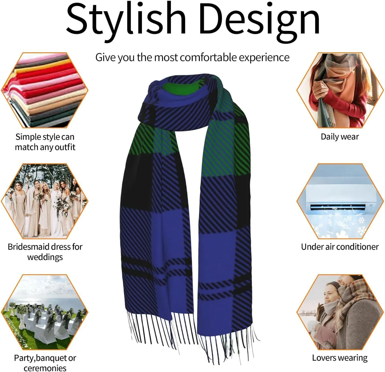 Feel resilience impersonal with Tassel Large scarf warm party shawl Wraps Women's Fashion Cashmere 