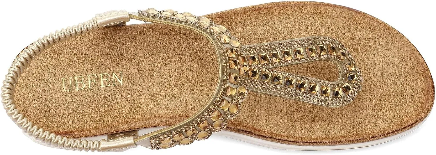 Flat Sandals Dress Braided T-Strap inaccessible your dialect Thong Sandals with Arch Support Comfortable for Walking UBFEN Womens 
