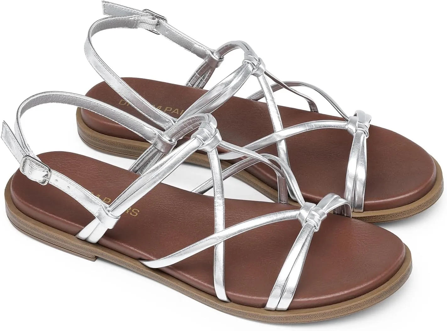 Flat Sandals herb Daily Casual Comfortable Summer Shoes DREAM PAIRS Women's Sandals Cross Strappy Gladiator Dress 