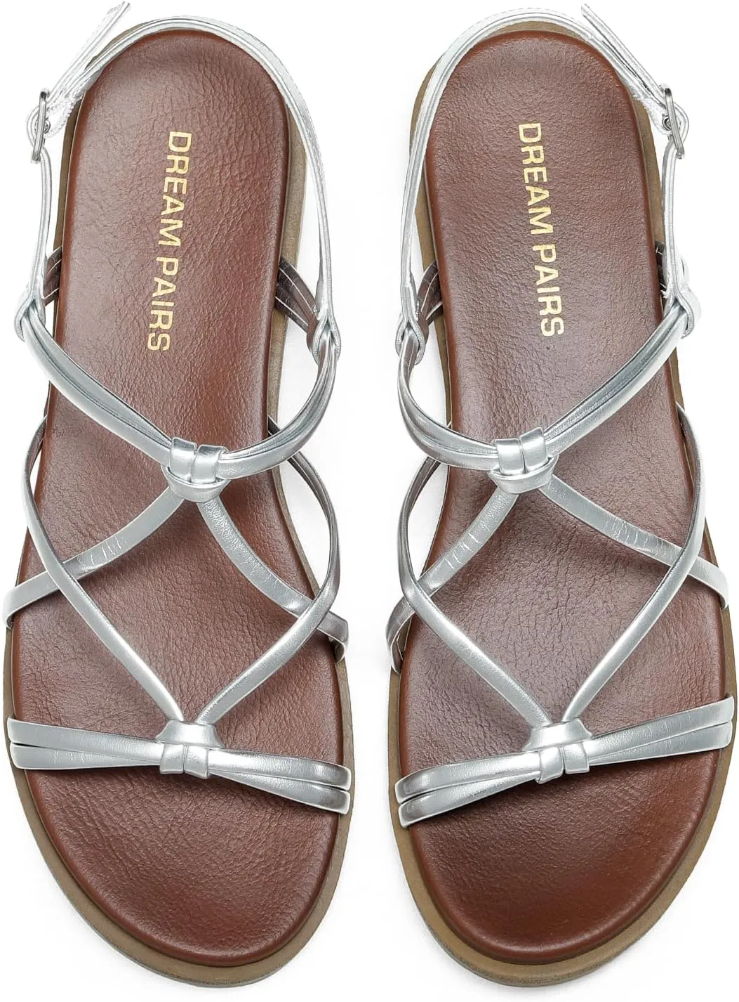 Flat Sandals herb Daily Casual Comfortable Summer Shoes DREAM PAIRS Women's Sandals Cross Strappy Gladiator Dress 
