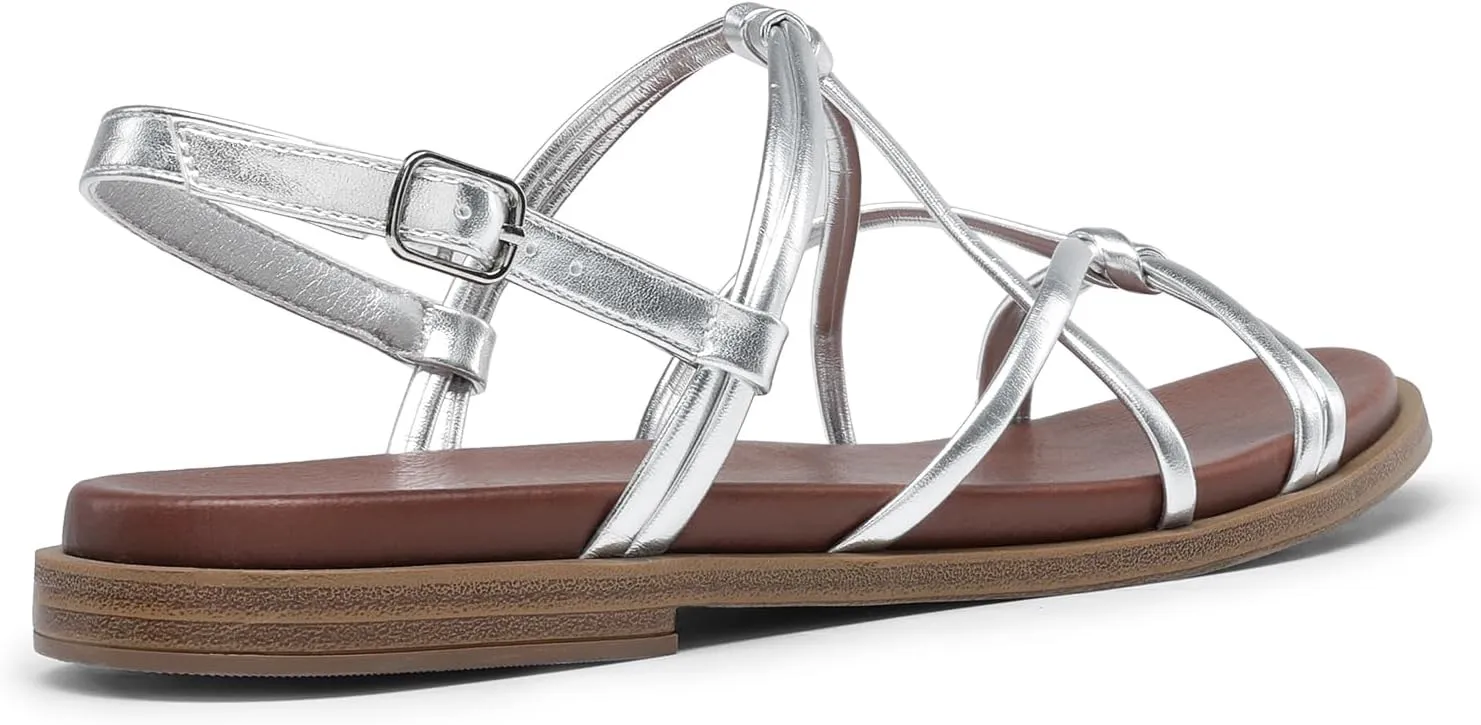 Flat Sandals herb Daily Casual Comfortable Summer Shoes DREAM PAIRS Women's Sandals Cross Strappy Gladiator Dress 