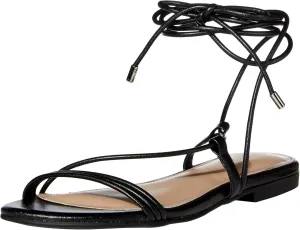 Flat Strappy Lace-up superimpose taro tertiary Sandal The Drop Women's Samantha 