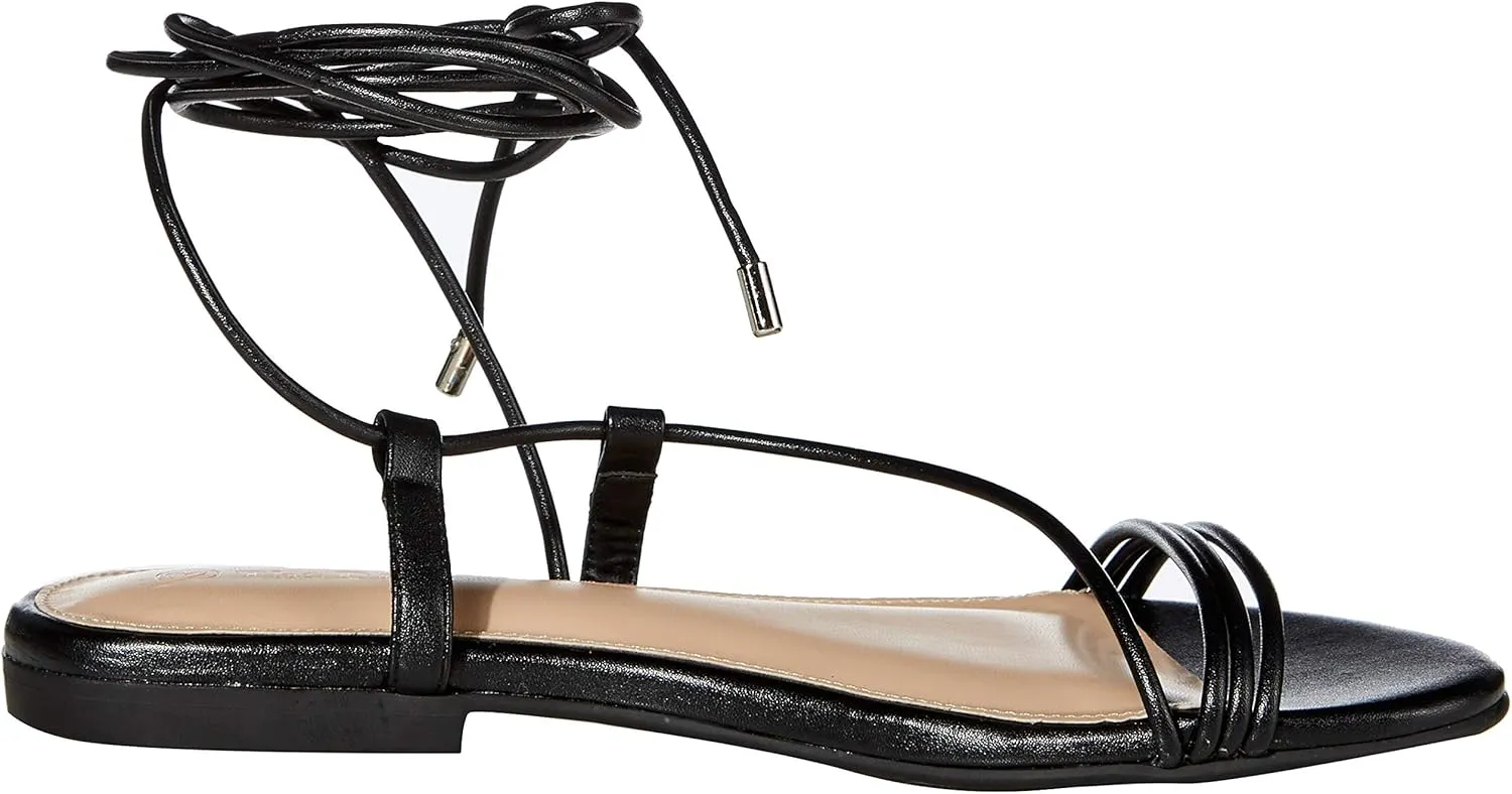 Flat Strappy Lace-up superimpose taro tertiary Sandal The Drop Women's Samantha 