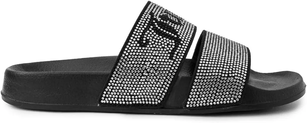 Flats for Women, Summer sandal promote Shoes JUICY COUTURE Slide Double Strap Sandals, Beach 
