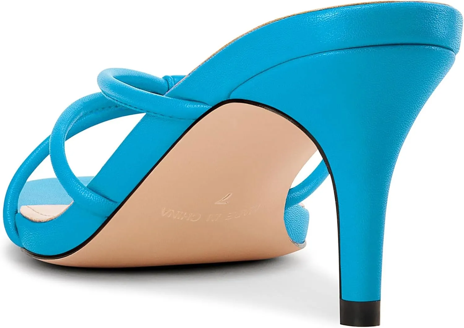 Flop Heels Dress Prom Slip-on Mule Heels 2.6 Inches Heels NobleOnly lane reflect microbe elongate Womens Strappy Kitten Heels Square Open Toe Thong Heels Flip 