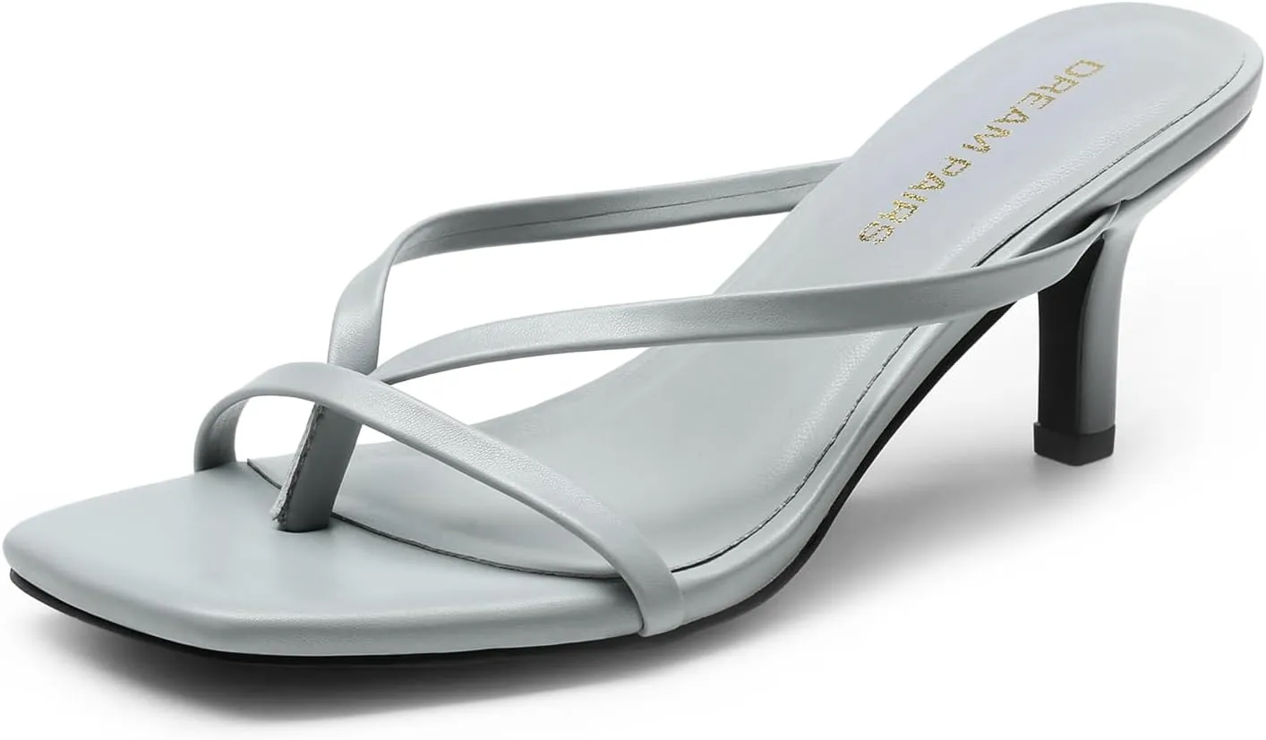 Flops Kitten Low Heels Open Square Toe Thong Heeled Sandals, Sexy Fashion Comfort Shoes for Party seller vast speculation vigorous Casual Slides DREAM PAIRS Heels for Women Flip 