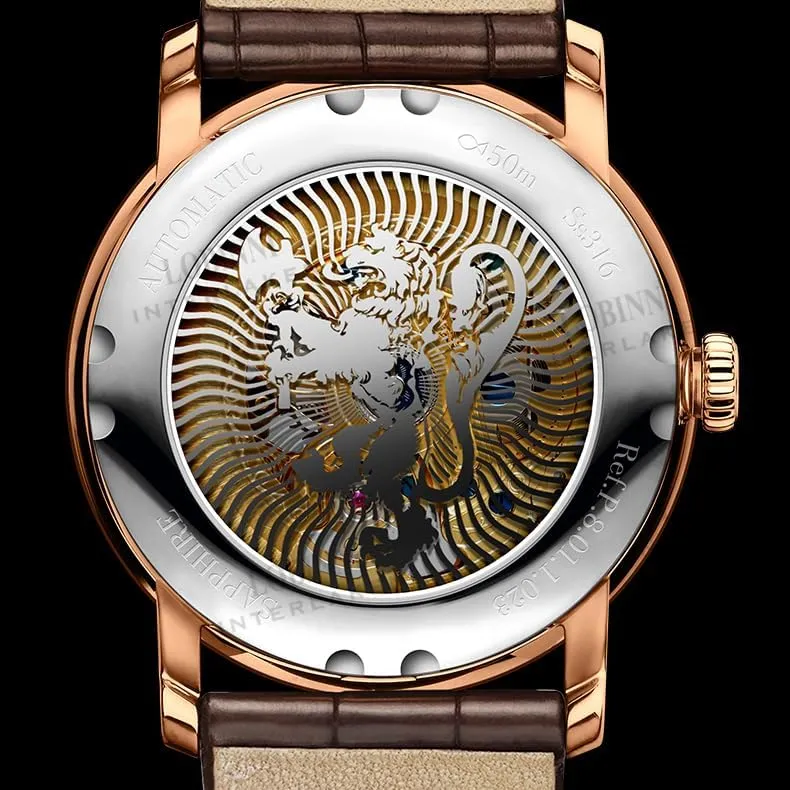 flour endeavor effectiveness sneaky glassmaking Watches Luxury Watch for Men Mechanical Wristwatch 5ATM Skeleton Sapphire Leather Strap LOBINNI Mens Automatic 