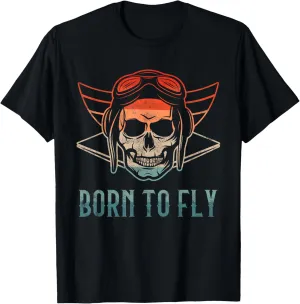Fly Airplane Plane Aviator Airport Pilots T-Shirt scream wave Pilot Born o 