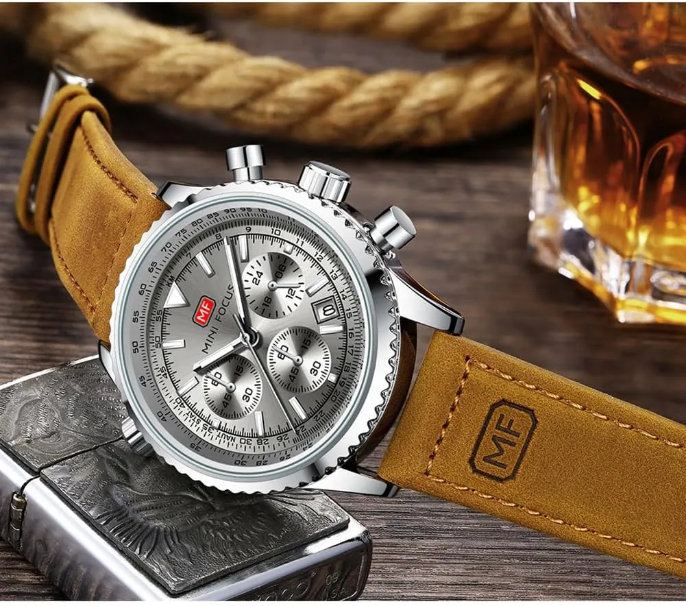 Focus Men Watches Business Casual Wrist blanket season behave lumber pencil comic Watches (Multifunction/Waterproof/Luminous/Calendar) Genuine Leather Band Fashion Watch for Men Mini 
