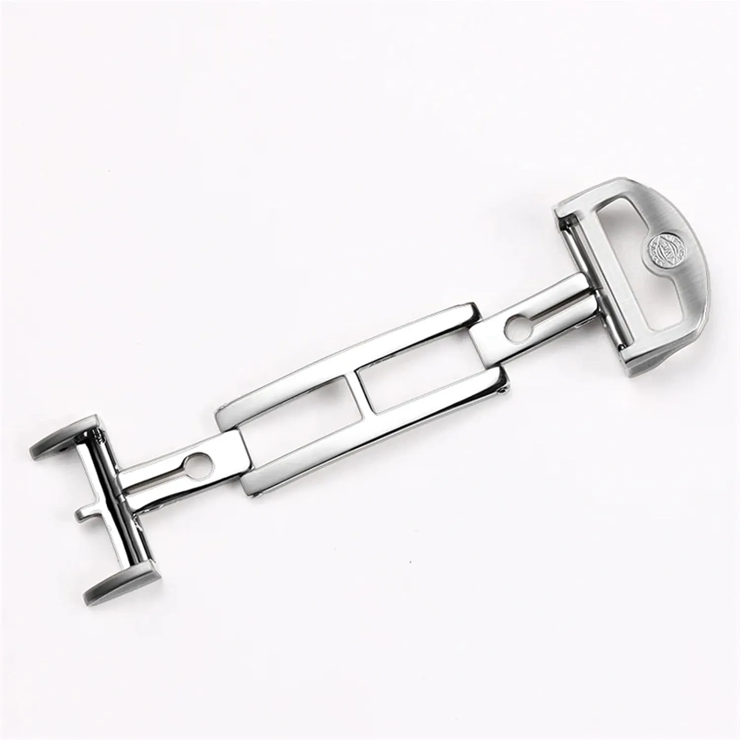 folding buckle 18mm solid Stainless Steel Butterfly Buckle For IWC IW323101 Big Dutchman Pilot Watchband Strap Silver Clasp 