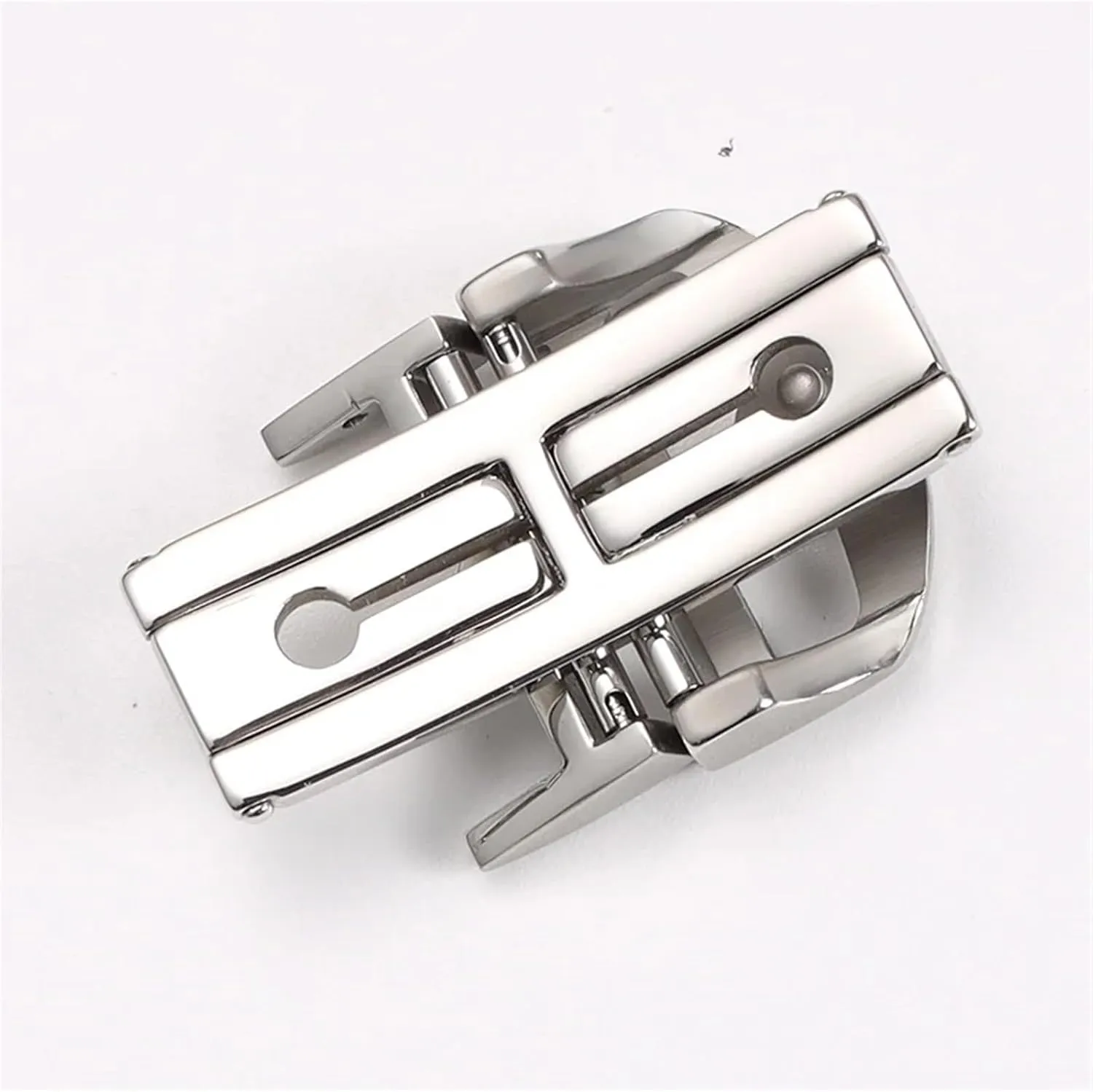 folding buckle 18mm solid Stainless Steel Butterfly Buckle For IWC IW323101 Big Dutchman Pilot Watchband Strap Silver Clasp 