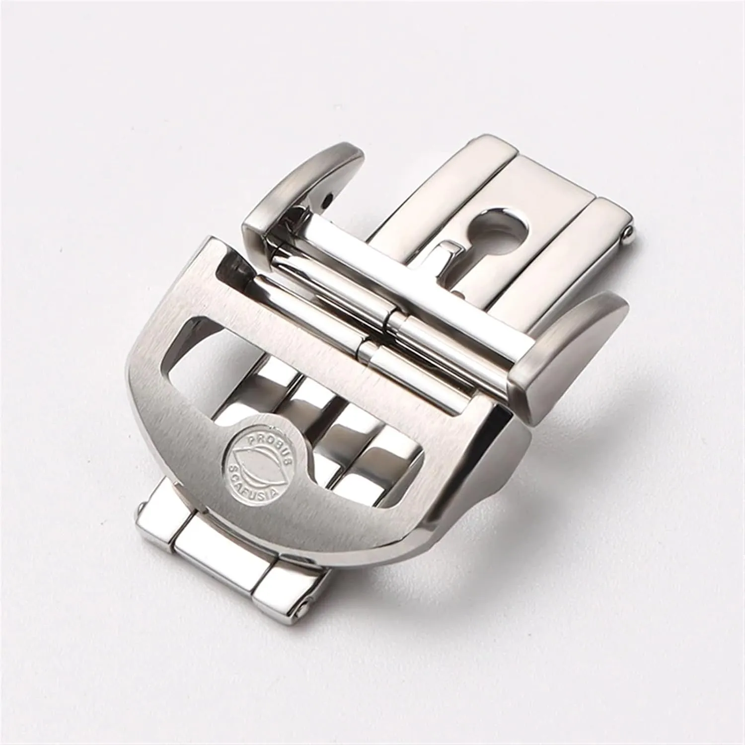 folding buckle 18mm solid Stainless Steel Butterfly Buckle For IWC IW323101 Big Dutchman Pilot Watchband Strap Silver Clasp 