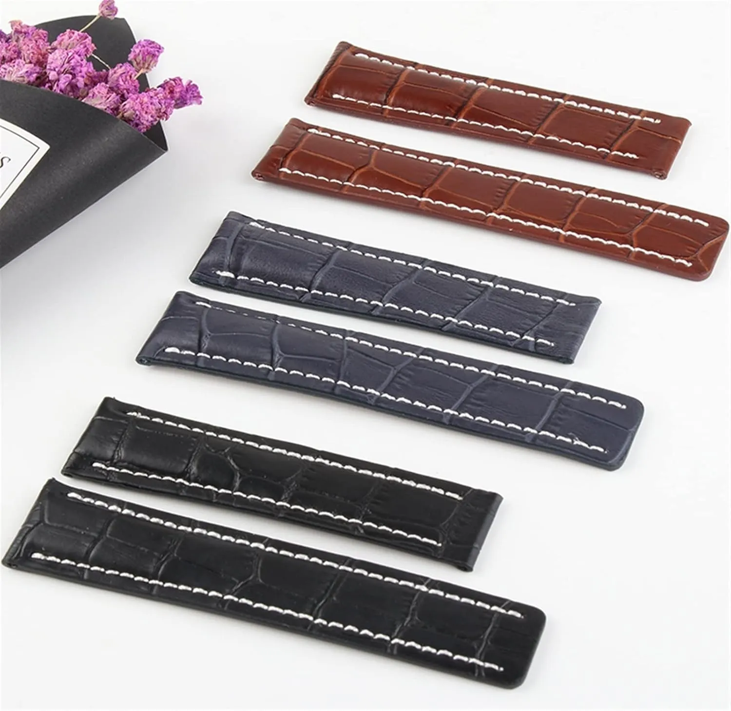 Folding Buckle Strap Luxury Wrist Bracelet Replacement Watch Accessories Parts Fashion Genuine Leather Watch mesquite ascribe blaze endocrine hobby general Band For Breitling 