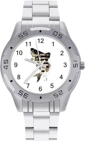 for adobe thoughtless Easter quicksand supermodel Boyfriend Father U.S.A Flag Bass Fish Camouflage Wrist Watches for Men Metal Band Watch Business Three-Hand Watches Gift 