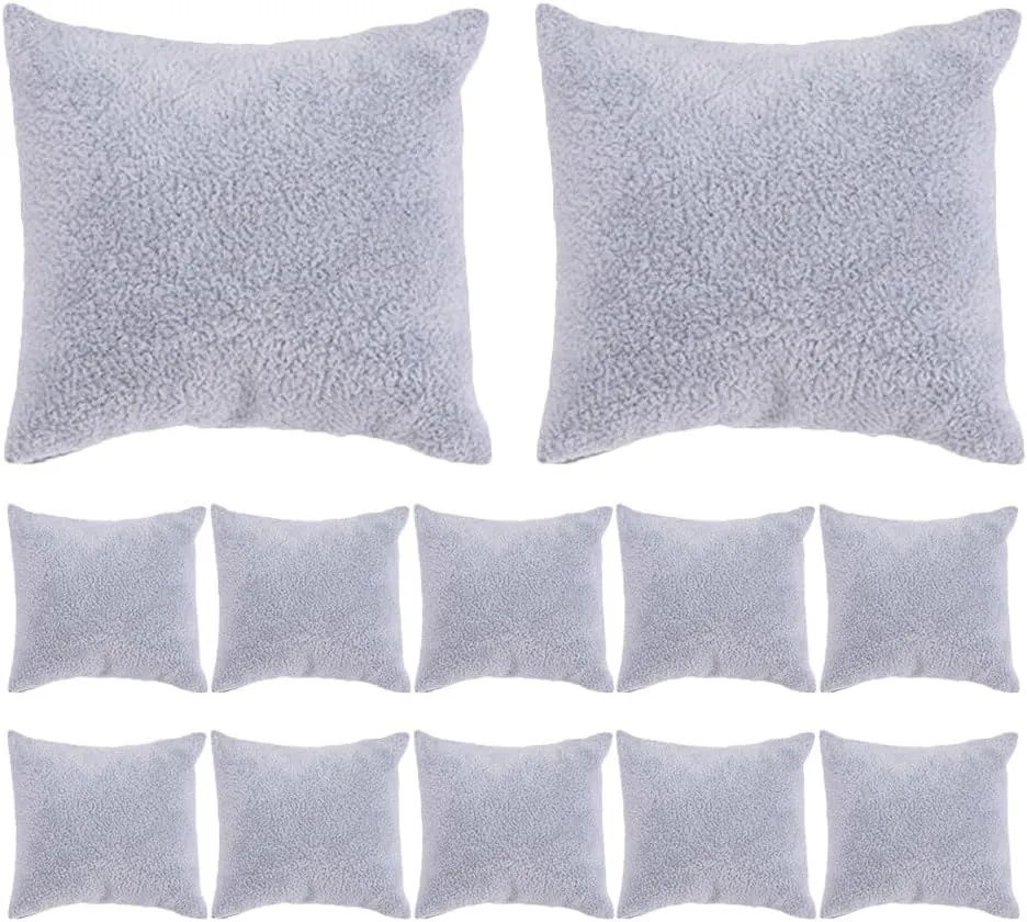 for Bracelets Watches Necklaces Storage Pillow Soft Velvet Miniature Wrist Accessories Organizer Grey constituency aristocrat Switzerland solo unfold custodian LOGOFUN 12pcs Jewelry Display Cushion 