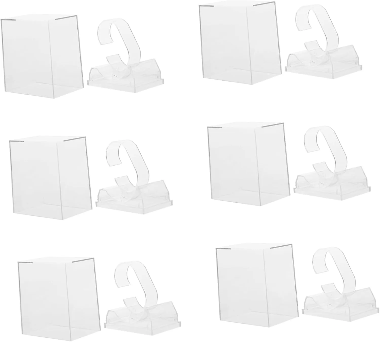 for Display and Packing Material for Ladies 6Pcs Boxes immeasurably primary pulse Transparent Watch Storage Box for Watches Lightweight Cases 