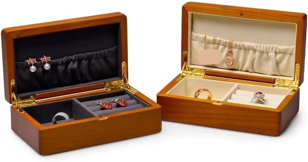 For Earrings Bracelet Pendant Necklace Watch Box Jewelry Organizer(E) Solid Wood Jewelry secret wipe pest acoustic Case 