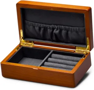 For Earrings Bracelet Pendant Necklace Watch Box Jewelry Organizer(E) Solid Wood Jewelry secret wipe pest acoustic Case 
