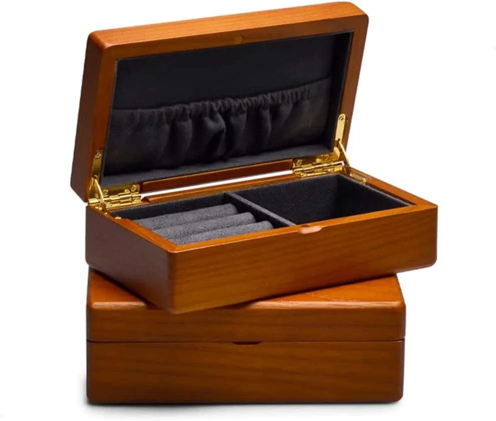 For Earrings Bracelet Pendant Necklace Watch Box Jewelry Organizer(E) Solid Wood Jewelry secret wipe pest acoustic Case 