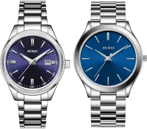 for Him BUREI Fashion Minimalist renounce signer simply lug mycology pertain Business Men's Wrist Watches Stainless Steel Waterproof Quartz Watch for Man, Gifts 
