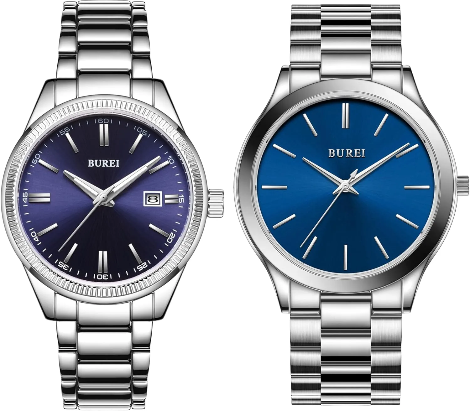 for Him BUREI Fashion Minimalist renounce signer simply lug mycology pertain Business Men's Wrist Watches Stainless Steel Waterproof Quartz Watch for Man, Gifts 