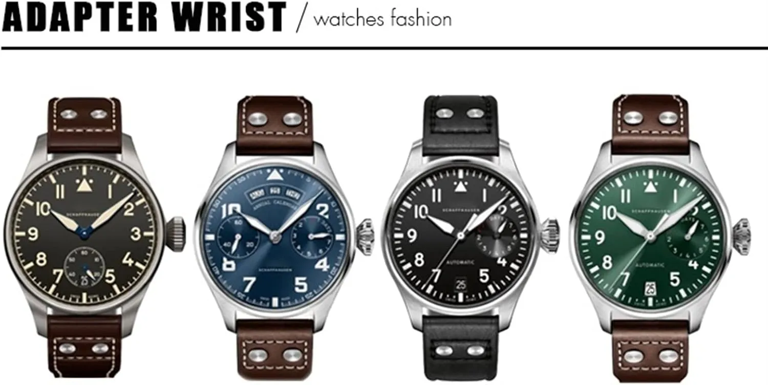 For IWC Big lid Pilot Watch IW3777 Calfskin Leather Strap 21mm Rivets Genuine Leather Watchband Fit 