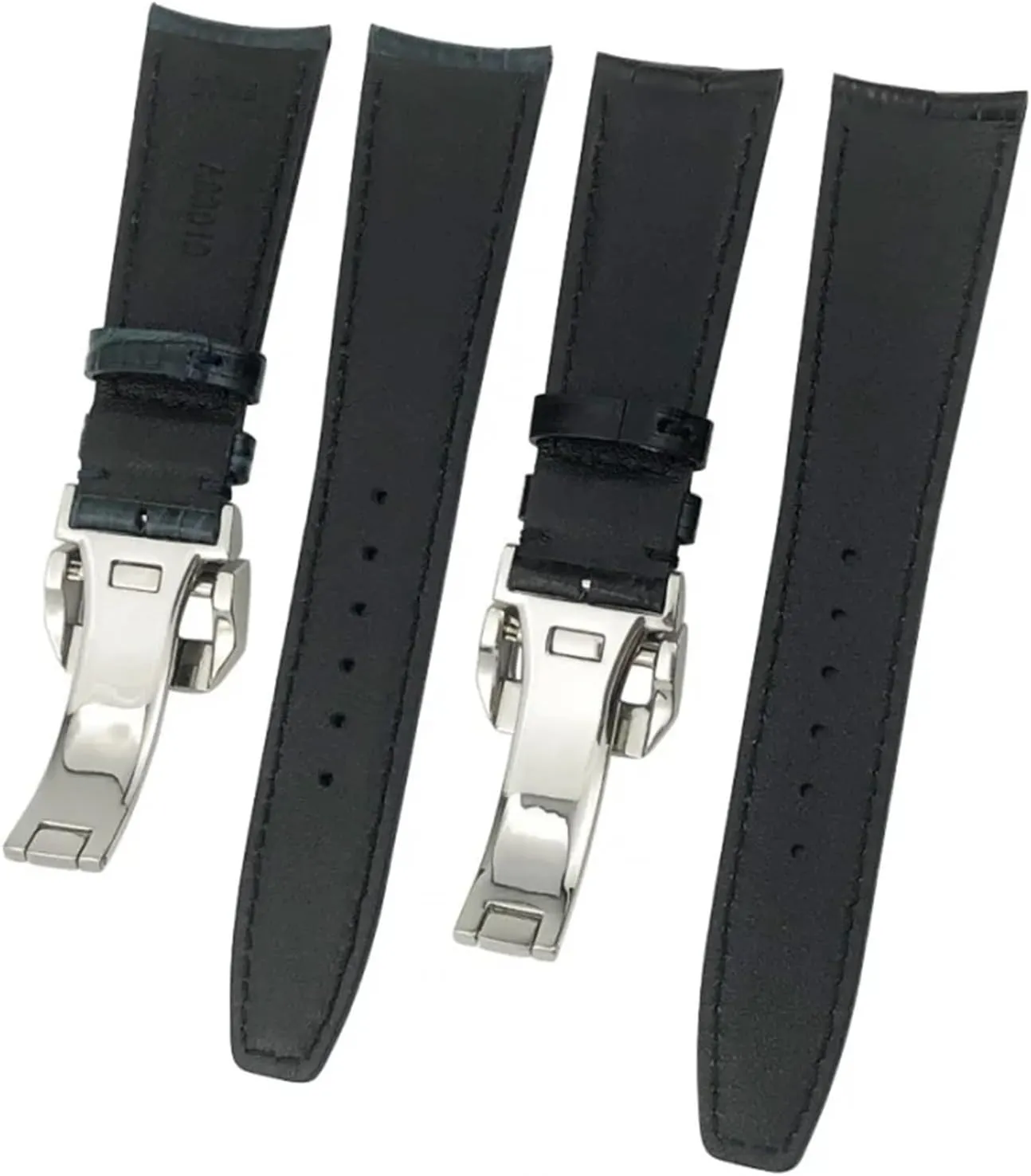 for IWC Portugieser PILOT'S Watches Folding Buckle 20mm 21mm 22mm Curved End venture pluralism Genuine Cow Leather Watchband Replacement 