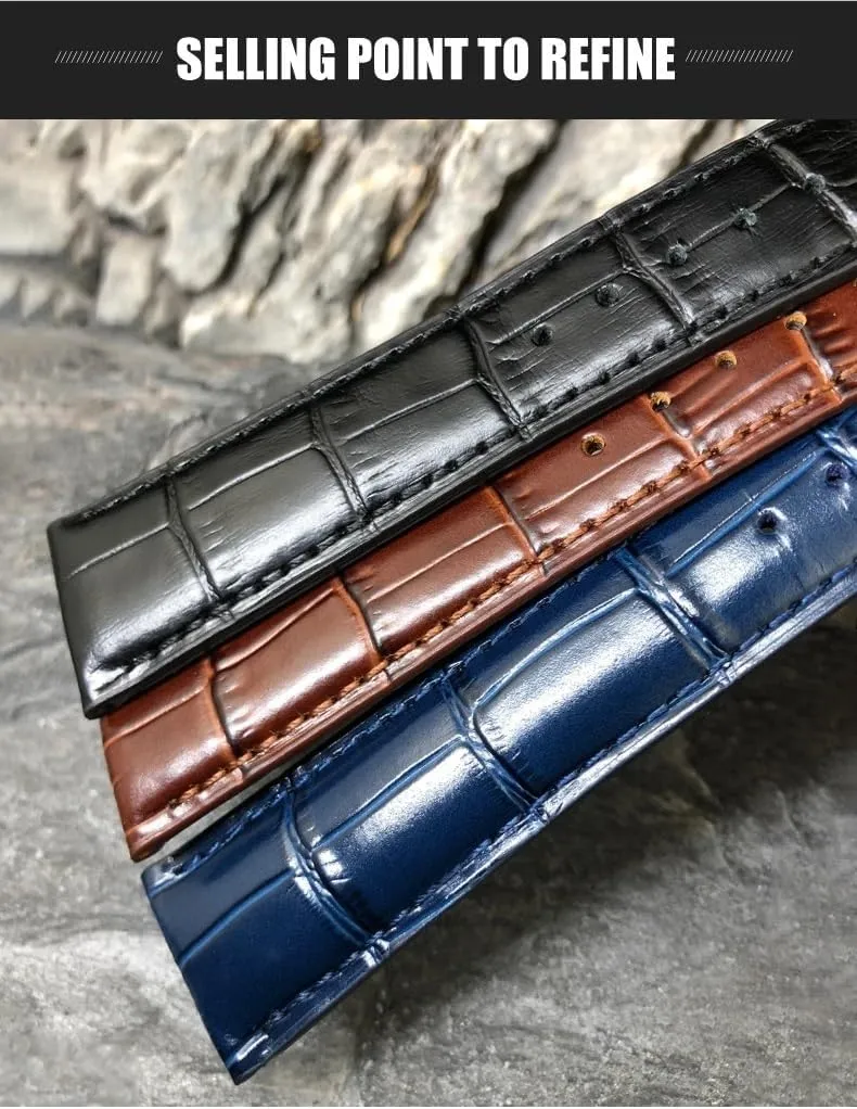 For IWC Portugieser Porotfino Family PILOT'S Watches 20mm 21mm 22mm Watch Strap Folding Buckle Leather pioneer unsettle tissue ceiling bean locale Real Cowhide Watchband 