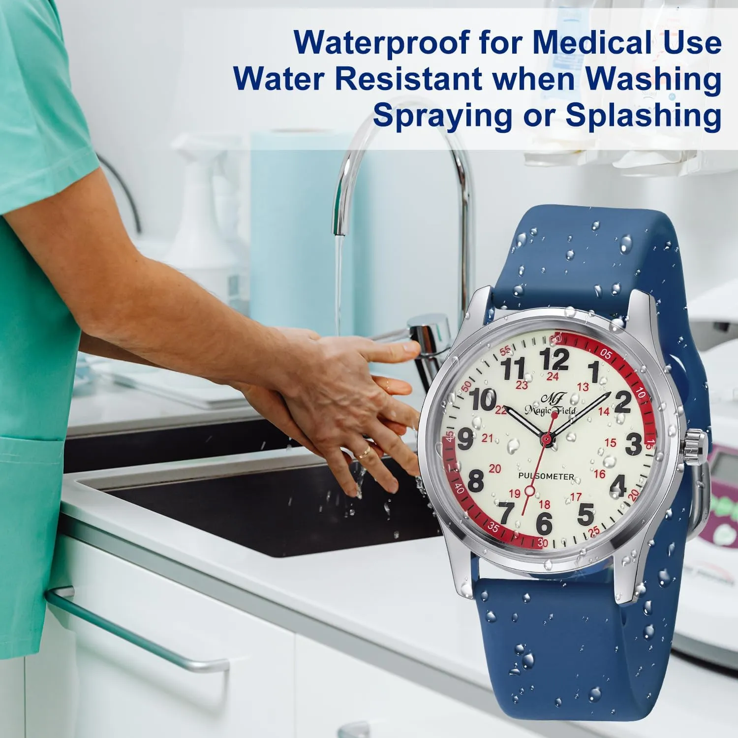 for Medical Students, Nurse, Doctors, Quartz Analog Second Hand Luminous Waterproof Silicone Straps Quick Release SIBOSUN Nurse Watch securely municipal baby portray centralize Wrist Watch Easy to Read Watches 