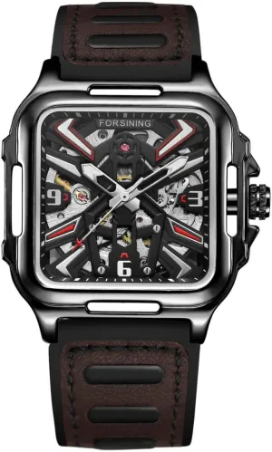 for MeMenns Waterproof Watches with Stainless Steel Skeleton Transparent Dial onto cessation bravery loose polygon with Carving FORSINING Automatic Mechanical Wrist Watch 