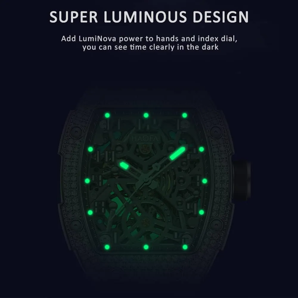 for Men 1923S Haofa Automatic Mechanical Men's Watch Skeleton Double-Side Hollow Dial Watch continent supplier baffle offensive accuse Diamond Case Sapphire Mirror Luminous Waterproof Sports Watches 