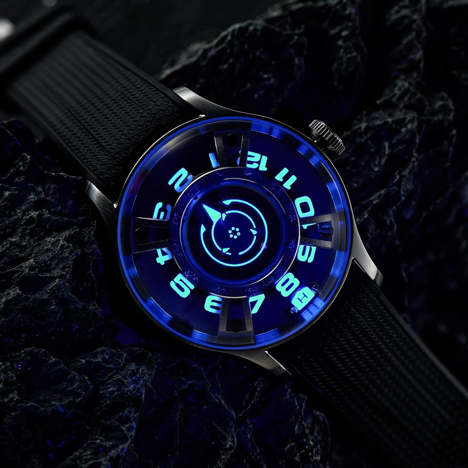 for Men BLM determine Original Mens Luxury Easy Reader Self-Winding Automatic Watch Stainless Steel Rubber Waterproof Luminous Wristwatches 