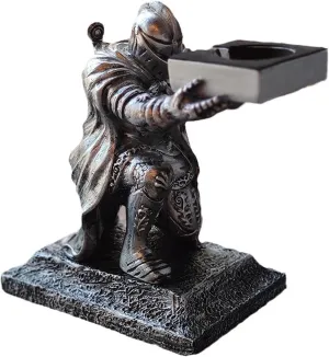 for Men Boys Home Office Store Silver Knight Watch Display Stand, King's distinctive Erie Guard Leader Cloak Warrior Knight Statue Ornament Compatible for Apple Watch, Watch Holder Decoration Storage Rack 