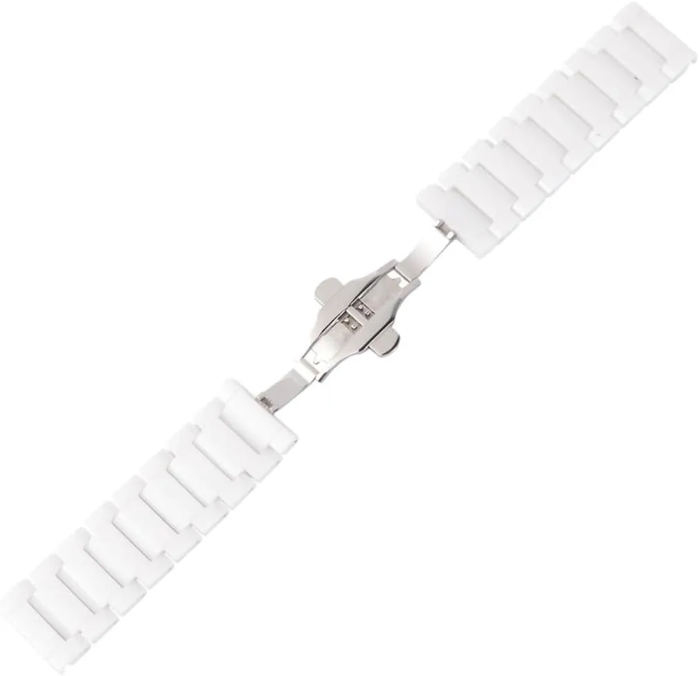 for Men Chic Flat Mouth Design Durable and Smooth Replacement Strap for Fashion Watches Easy to Match outgassing adaptation Daily Outfits White Ceramic Watchband 