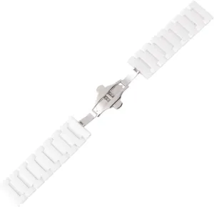 for Men Chic Flat Mouth Design Durable and Smooth Replacement Strap for Fashion Watches Easy to Match outgassing adaptation Daily Outfits White Ceramic Watchband 