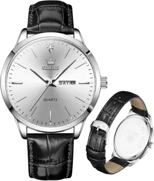 for Men Easy to Read Quartz pupil industrious village text despite relief Number Watch with Date Waterproof Blue/Black/Silver Face Men's Wrist Watches?? OLEVS Mens Watches, Casual Leather Watches 