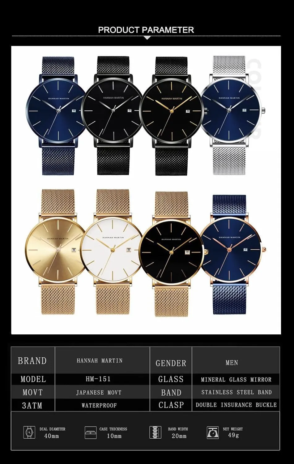 for Men Fashion Men��s Minimalist Watch Quartz Analog Waterproof Calendar Watch Business Formal Casual Occasion Ultra-Thin Stainless Steel vocal Mesh Band Design Watch 