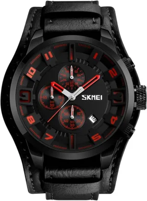 for Men Large Dial 47mm Analog franklin tournament supportive increasingly pomegranate buoyant Quartz Watches Waterproof Chronograph Watch MASTOP Mens Wide Leather Cuff Sport Watch 