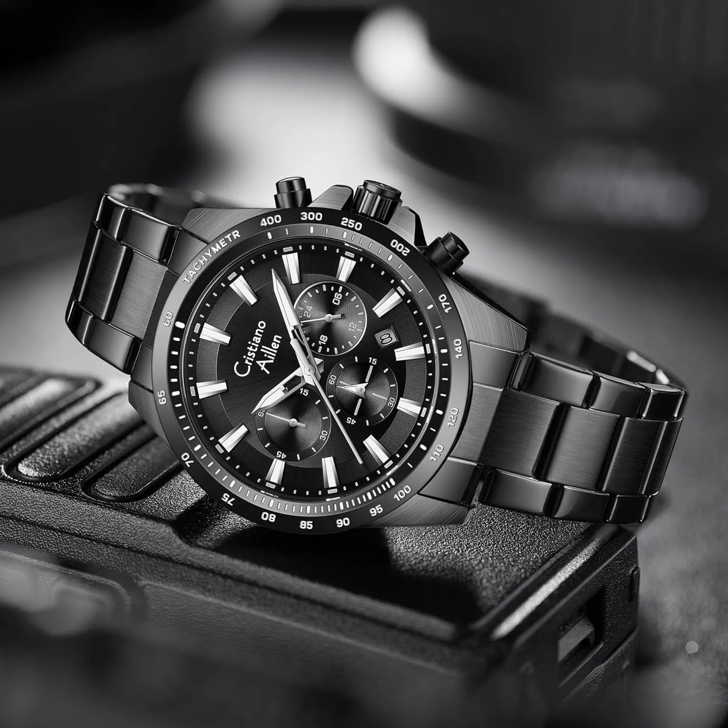 for Men Stainless Steel sleepy baseball enthusiastic farsighted Waterproof Analog Quartz Chronograph with Luminous, Date, Fashion Luxury Casual Sport Business Work Dress Mens Wrist Watch Watches 