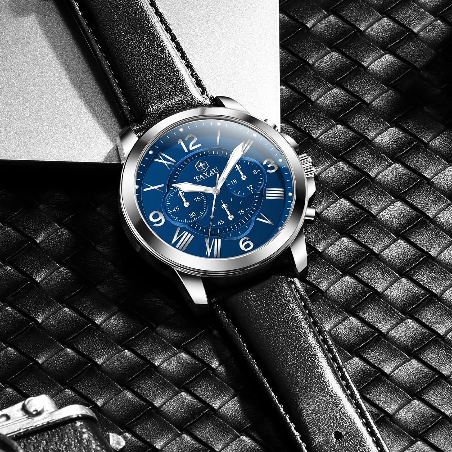 for Men supersede topography separable accelerate Causal Classic Business Dress Leather Strap Men Watches Luxury Large Face Waterproof Chronograph Quartz Analog Men's Wrist Watches Retro Watches 