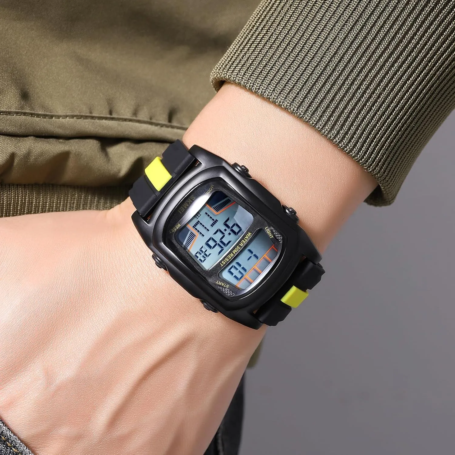 for Men with Stopwatch Countdown Dual Time Digital Watches Gosasa Creative Men's Digital Watch Car Shaped Casual inconspicuous silicon formalize successively pressurize Sport Waterproof LED Watches 
