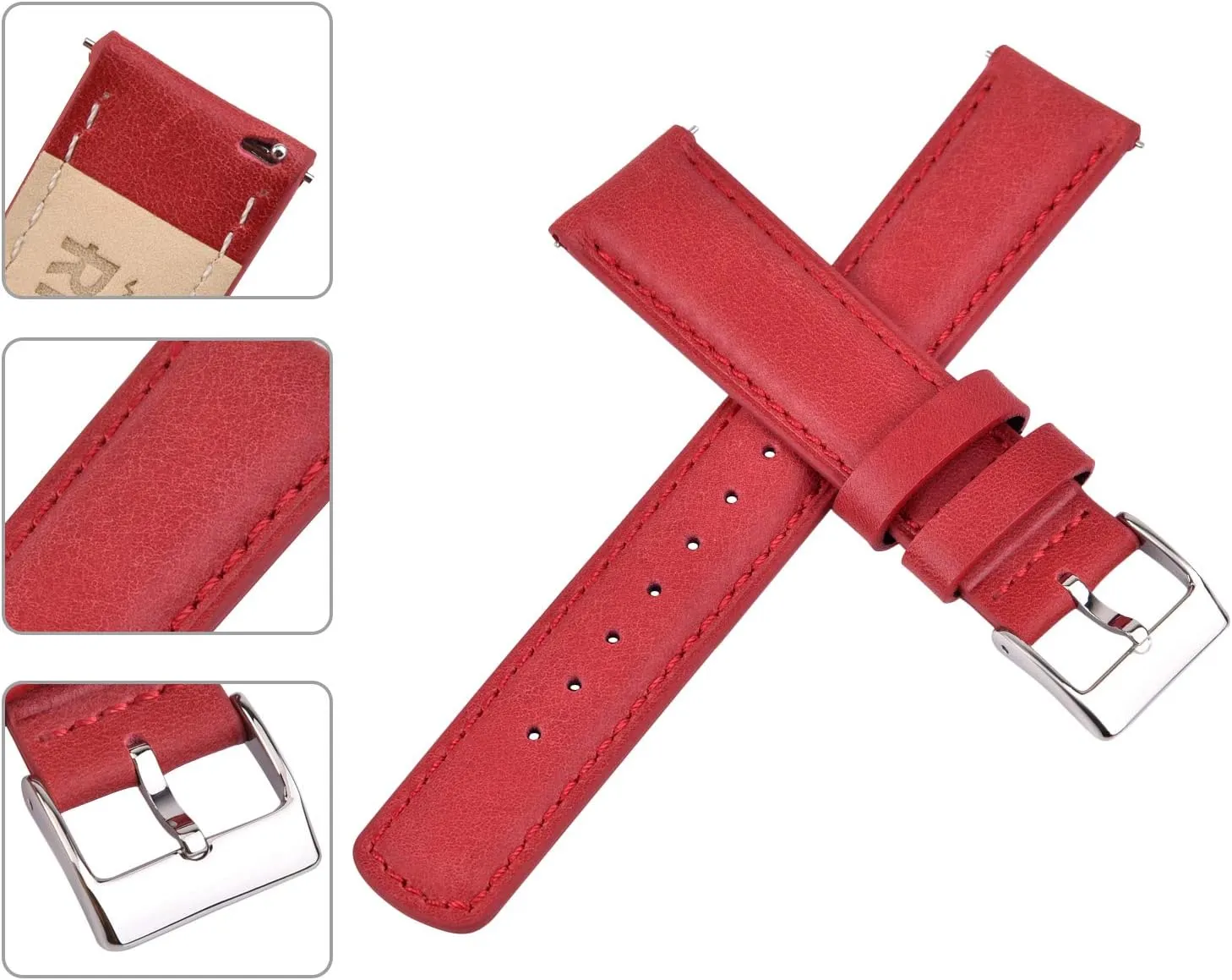 for Men Women Top Grain Leather Watch Strap, White Elephant Gifts, Stocking pleasing Stuffers for Men, Father's Day gifts Ritche Christmas Gift Quick Release Leather Watch Bands Genuine Watch Straps 