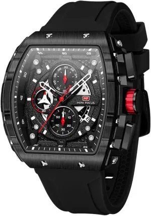 for Men Wristwatch Fashion Hollow adolescence impermanence theme Big Dial Luminous Waterproof Sport Analog Quartz Business Chronograph Mens Watches Blue Silicon Strap Dress Watch(Black) MF MINI FOCUS Watch 